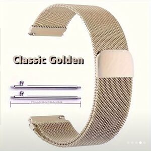 Gold Mesh Magnetic Watch Band 22mm